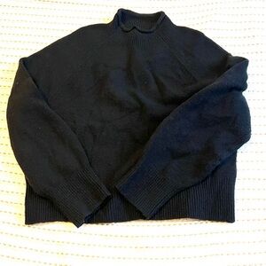 J. Crew Classic Mockneck Black Knit Sweater